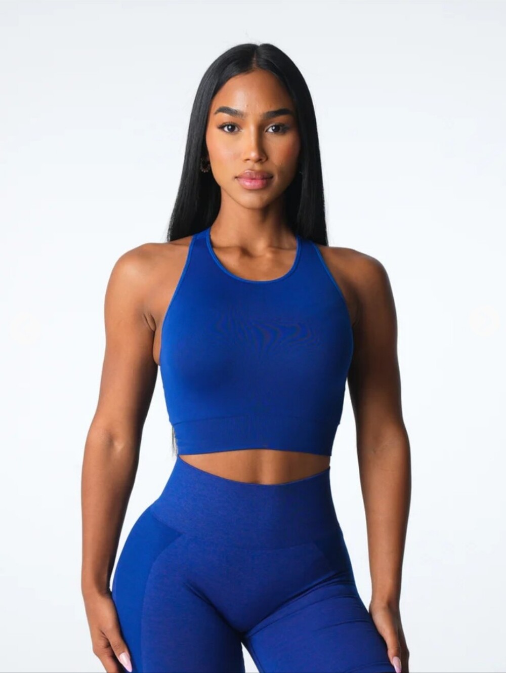 Nvgtn Set Azure Blue Resilience Bra and Contour 2.0 Scrunch Shorts Set